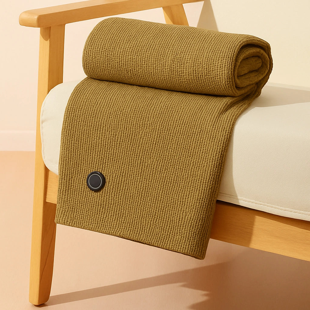 Wearable USB Heated Blanket Shawl with Three Heating Levels and 5000mAh Power Bank for Cozy Comfort Anywhere