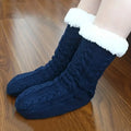 Fuzzy Slipper Socks For Women With Grippers Non Slip Sherpa Lined Slipper Socks Comfy Warm Winter Floor Socks
