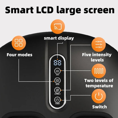 Automatic Foot Massage Machine with Fully Wrapped Rollers Sole Kneading Airbag Pressing Relaxation Foot Massager