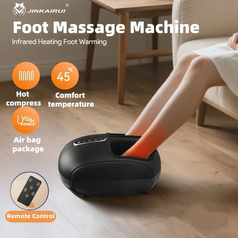 Automatic Foot Massage Machine with Fully Wrapped Rollers Sole Kneading Airbag Pressing Relaxation Foot Massager