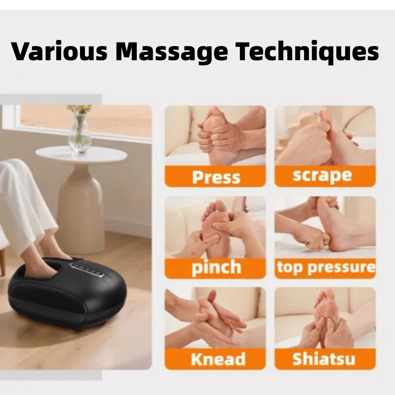 Automatic Foot Massage Machine with Fully Wrapped Rollers Sole Kneading Airbag Pressing Relaxation Foot Massager
